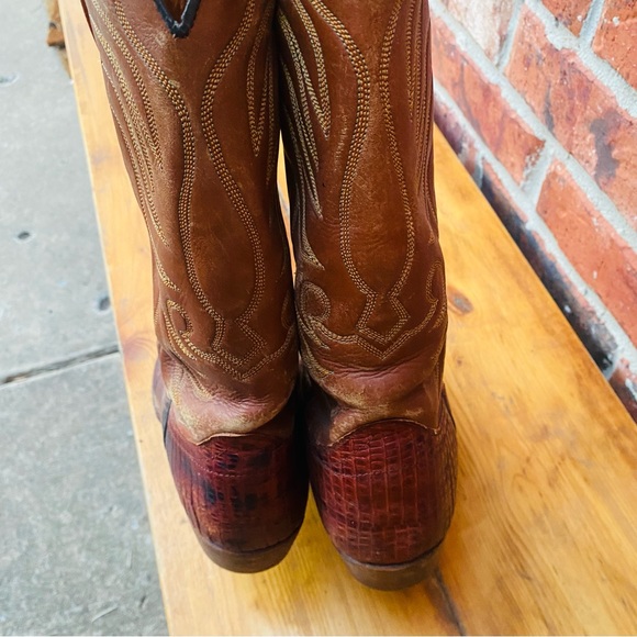 Wrangler | Vintage WB Masterson Special Edition Brown Cowboy Boots 9.5 - Picture 6 of 8